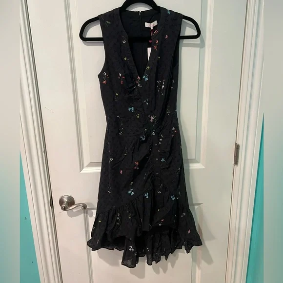 princess polly baby blue dress Black Ribbon Lace Dress in White main image 1